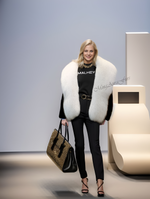 Manteau en Fourrure de Vison avec Col de Renard Argenté