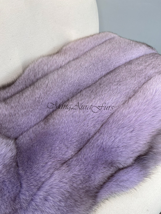 Gilet Long En Fourrure De Renard Violet