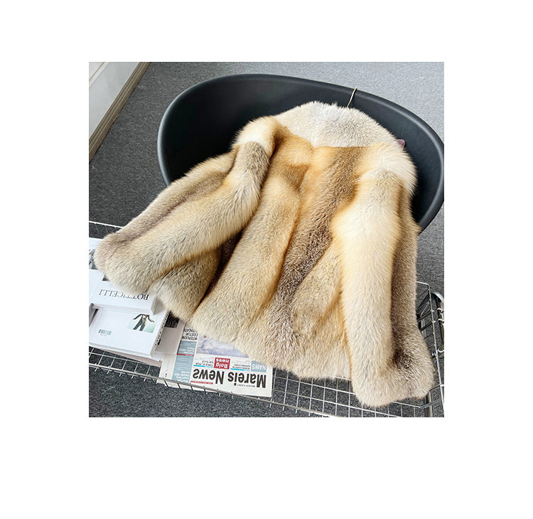 The Gold Island Fox Fur Coat For Women G002