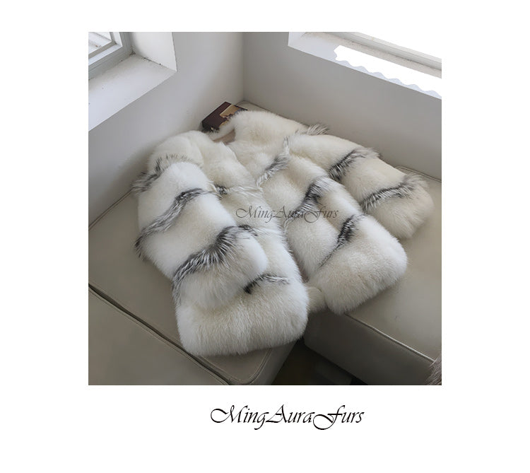 The White Fox Fur Coat For Women G0022