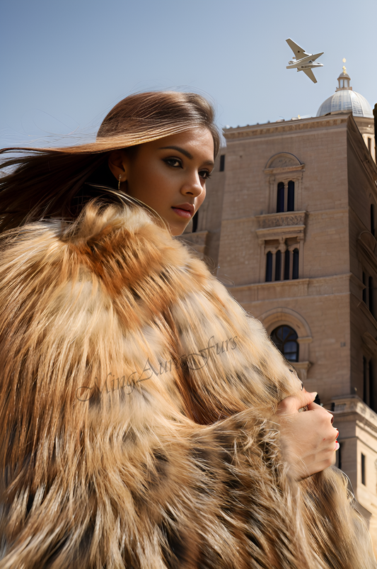 The Fire Gold Fox Fur Jacket G0031