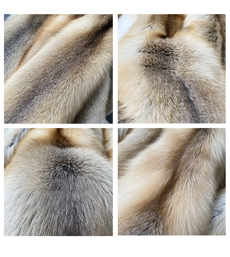 The Gold Island Fox Fur Coat For Women G002