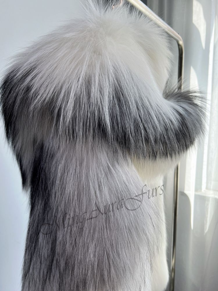 LUXURY ARTIC MARBLE Fox Fur Coat With Whole Skins, Fur Jacket, Luxury Fur  Coat, Available in Various Fox Colours,perfect Gift 
