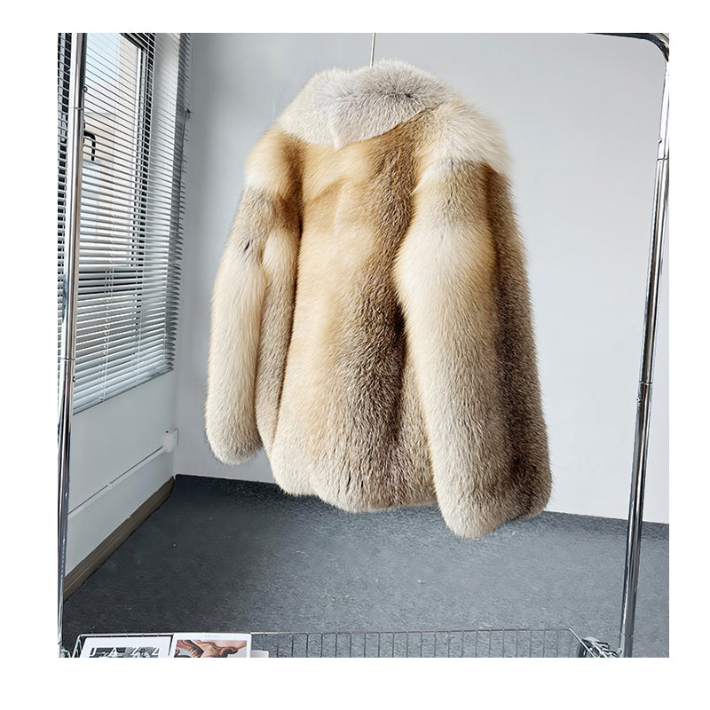 The Gold Island Fox Fur Coat For Women G002