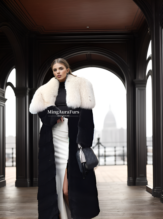 Mink Fur Coat With Fox Collar G0051