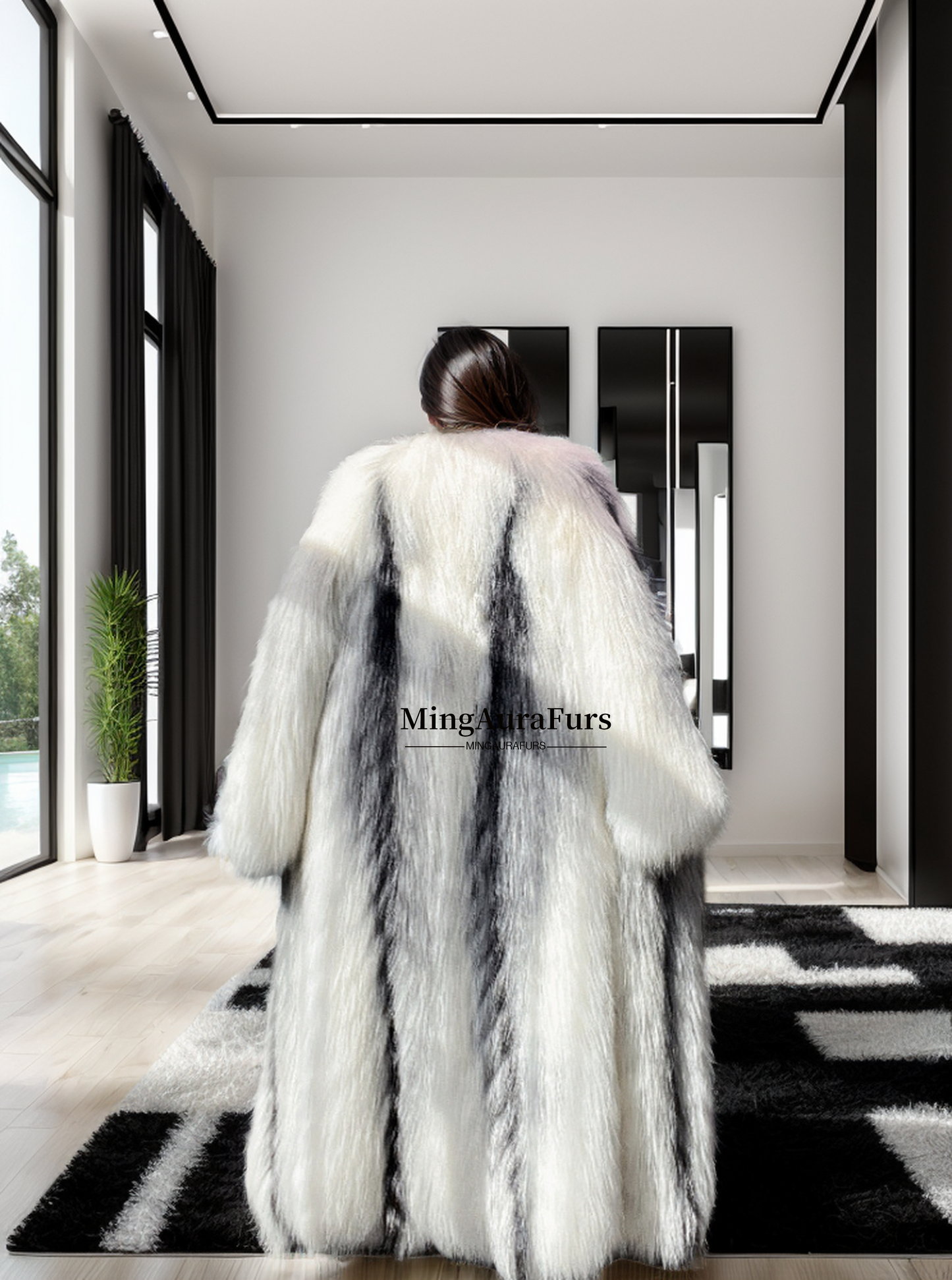 The Arctic Marble Fox Fur Coat G0043