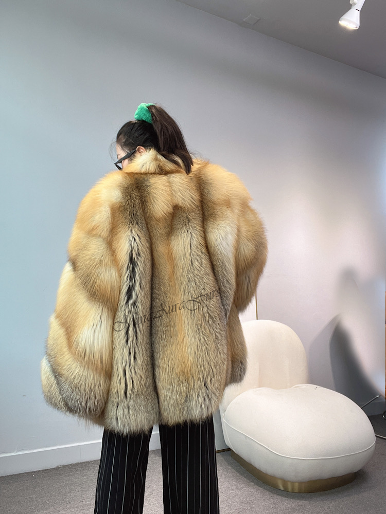 The Golden Island Fox Fur Coat G0028