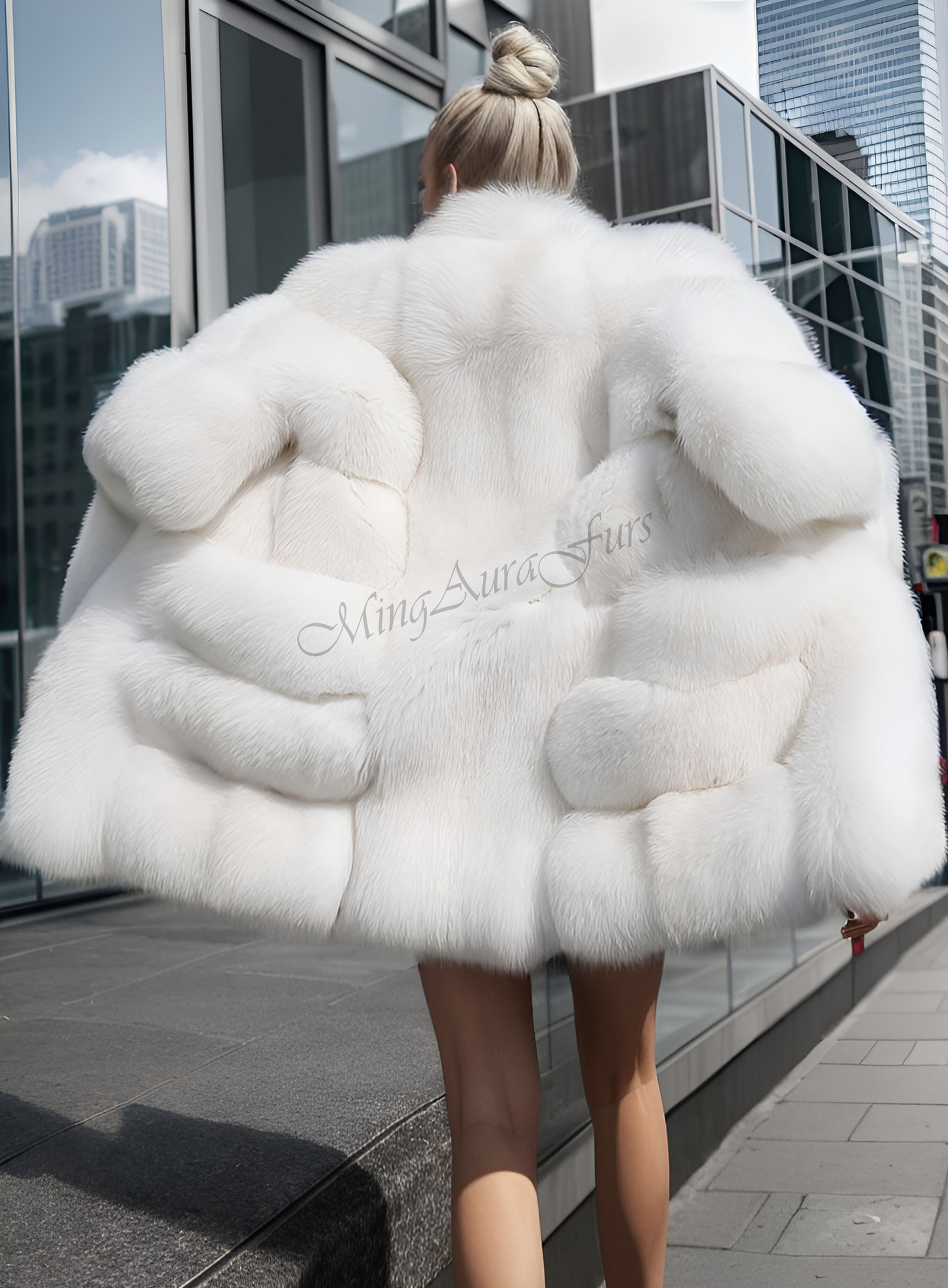 White Fox Fur Coat For Women G009