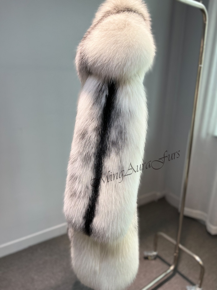 Mink and Artic Marble Frost Fox Combination Fur Coat G0023