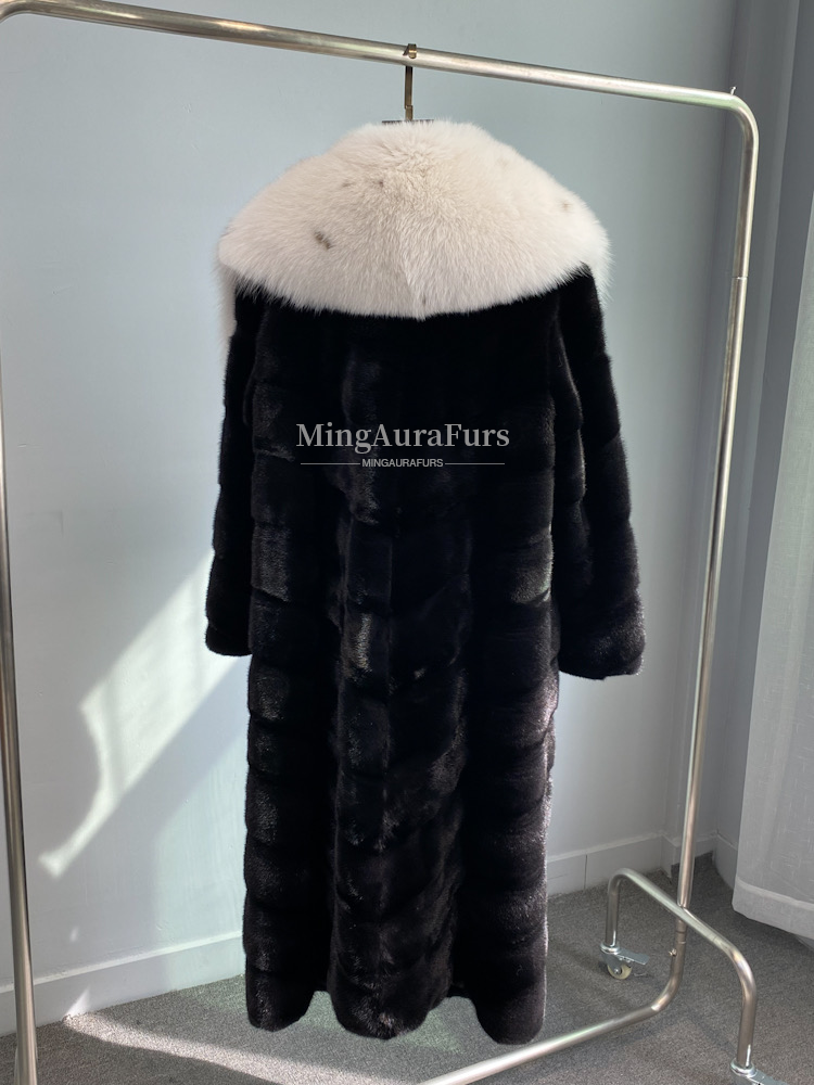 Mink Fur Coat With Fox Collar G0051