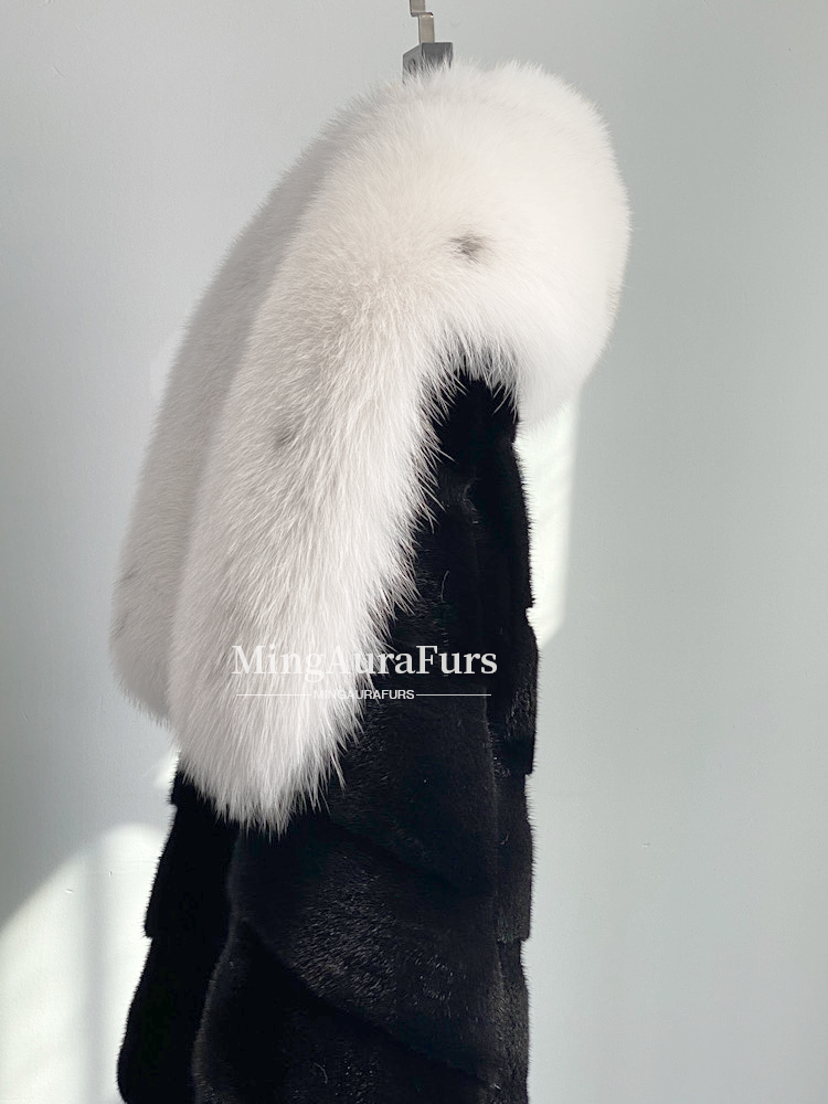 Mink Fur Coat With Fox Collar G0051