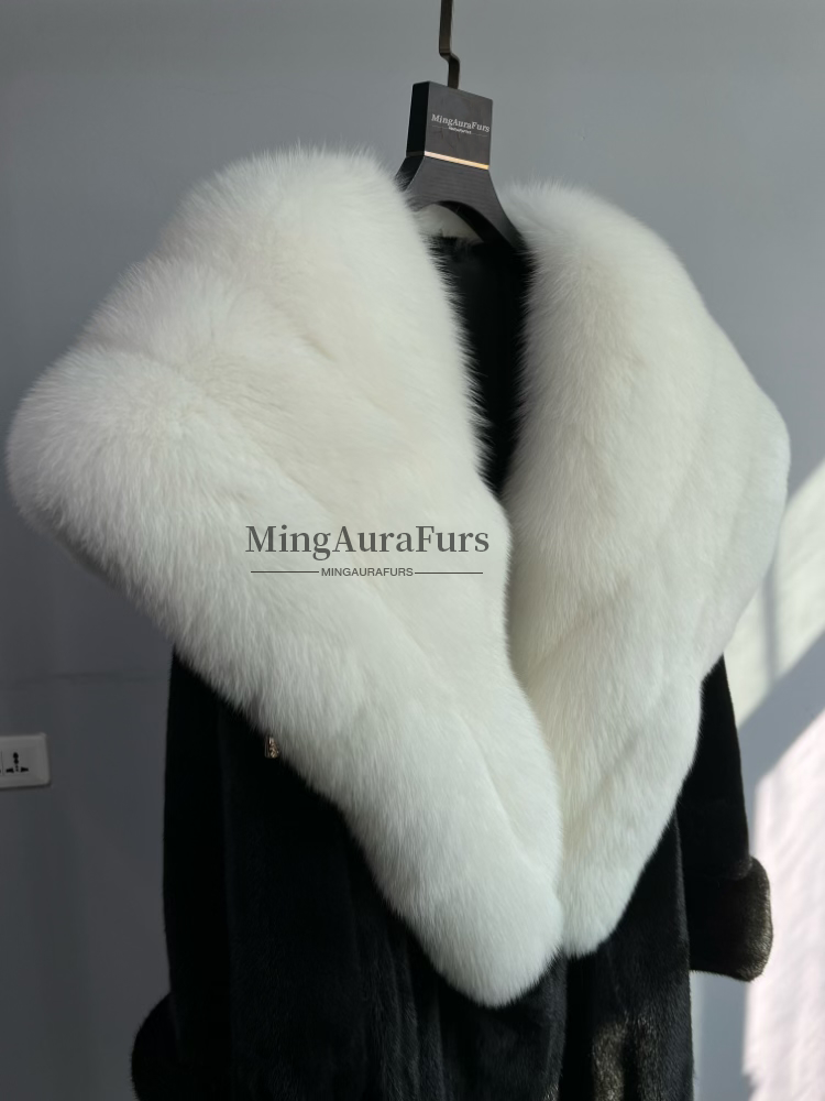 Mink Fur Coat With Fox Collar