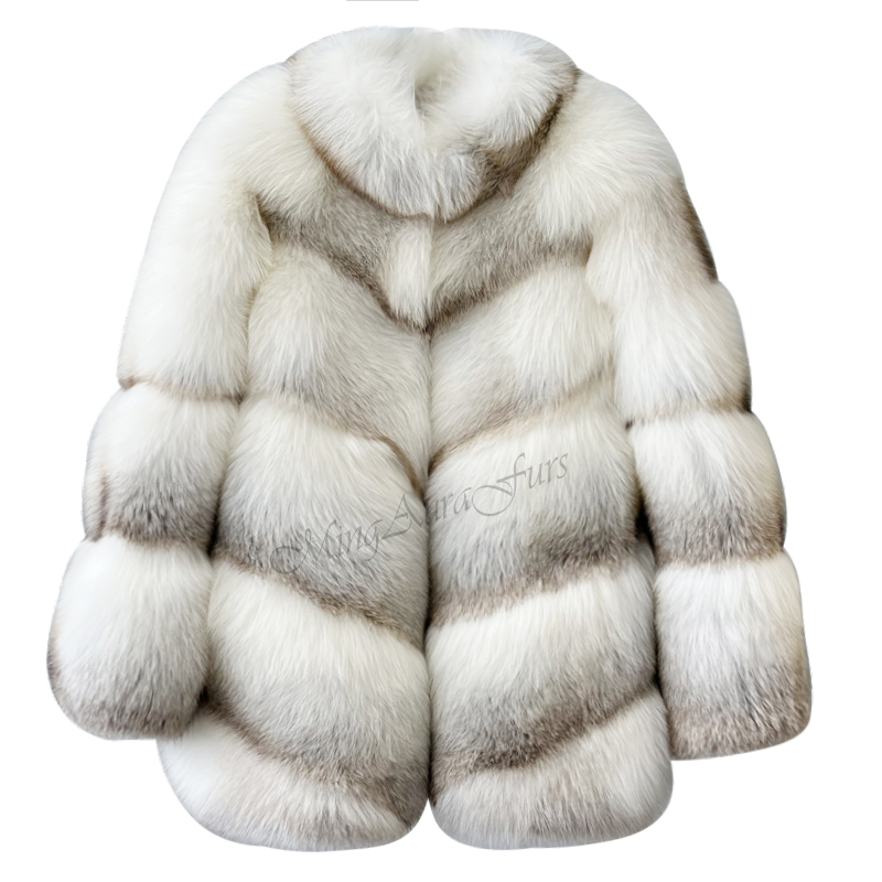 The Fawn Light Fox Fur Coat For Women G0039