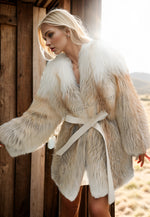 Detail of natural white to brown to red color transition in red fox fur
